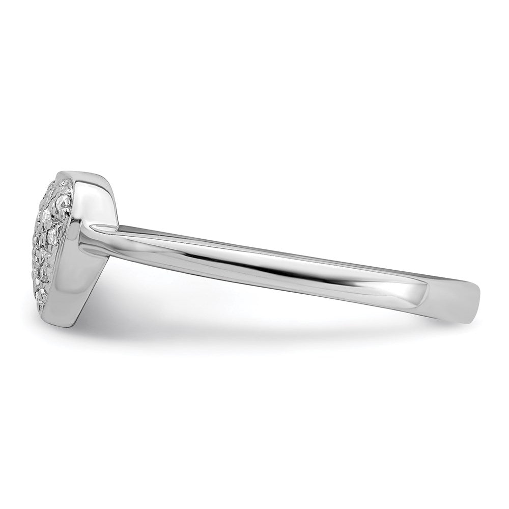 Sterlingsilber Rhodium Poliert Diamant Herz Ring