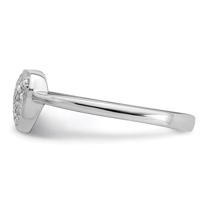 Sterlingsilber Rhodium Poliert Diamant Herz Ring