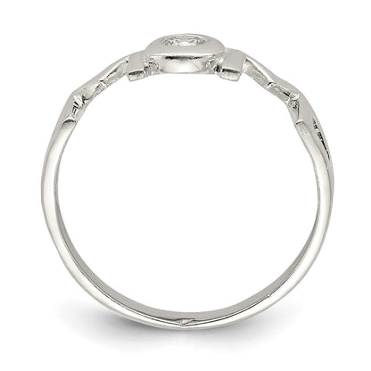 Sterlingsilber & Zirkonia Poliert Mama Ring