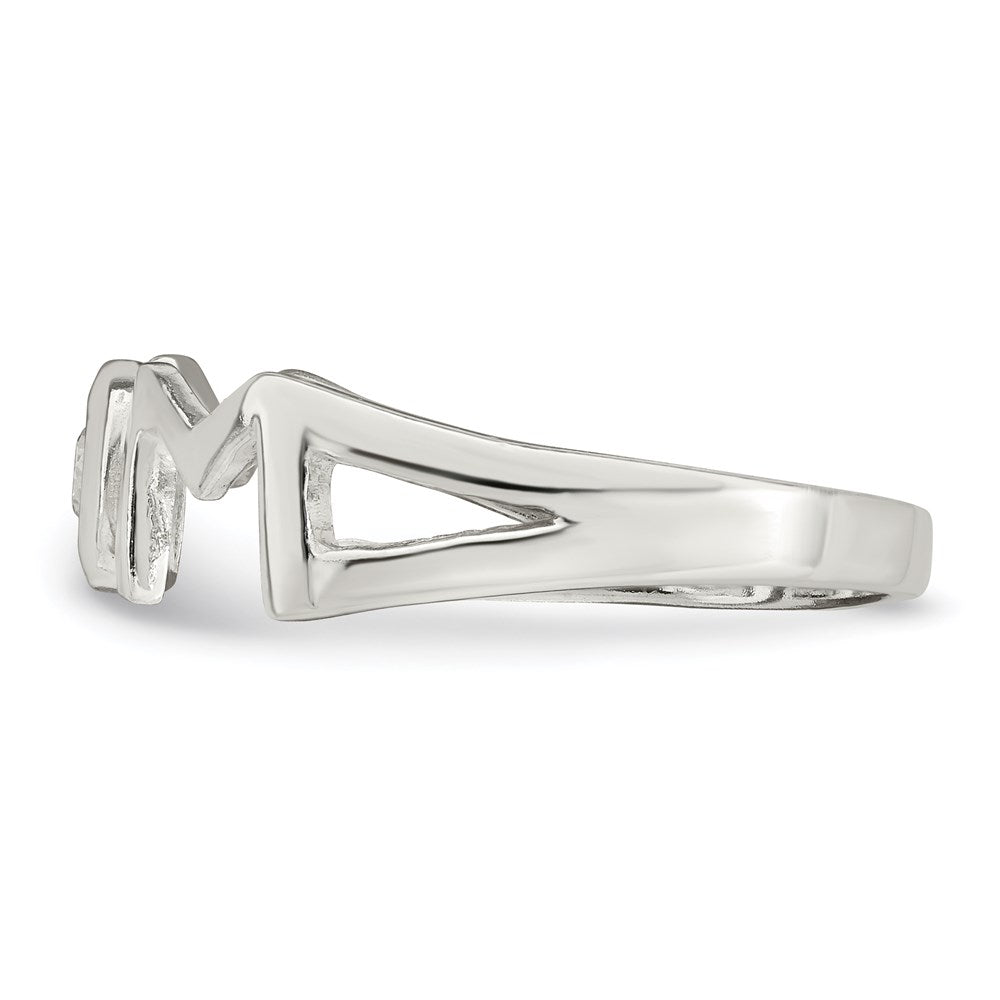 Sterlingsilber & Zirkonia Poliert Mama Ring