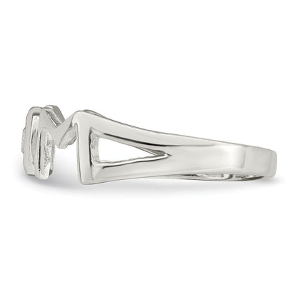 Sterlingsilber & Zirkonia Poliert Mama Ring