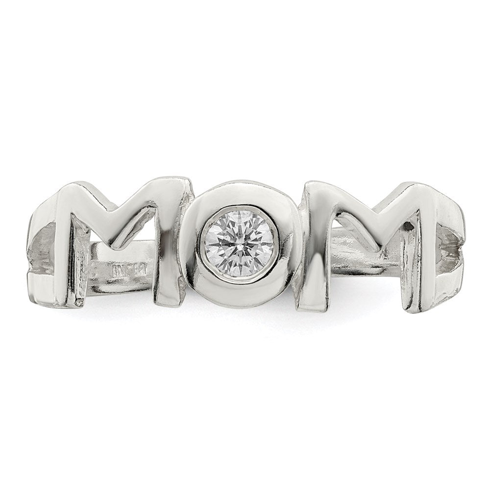Sterlingsilber & Zirkonia Poliert Mama Ring