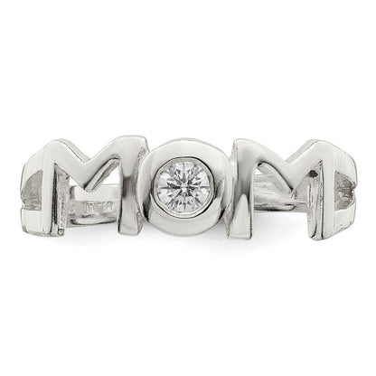 Sterlingsilber & Zirkonia Poliert Mama Ring
