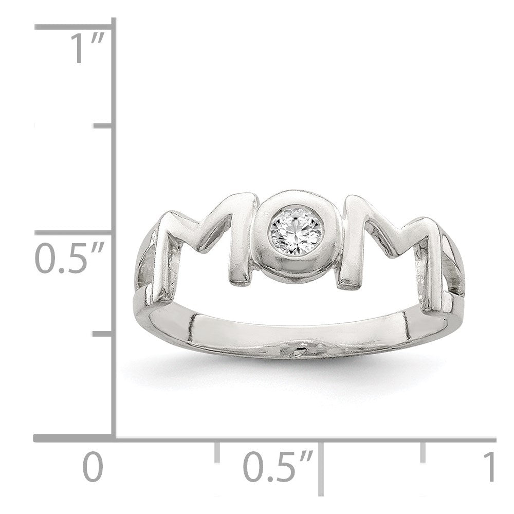 Sterlingsilber & Zirkonia Poliert Mama Ring