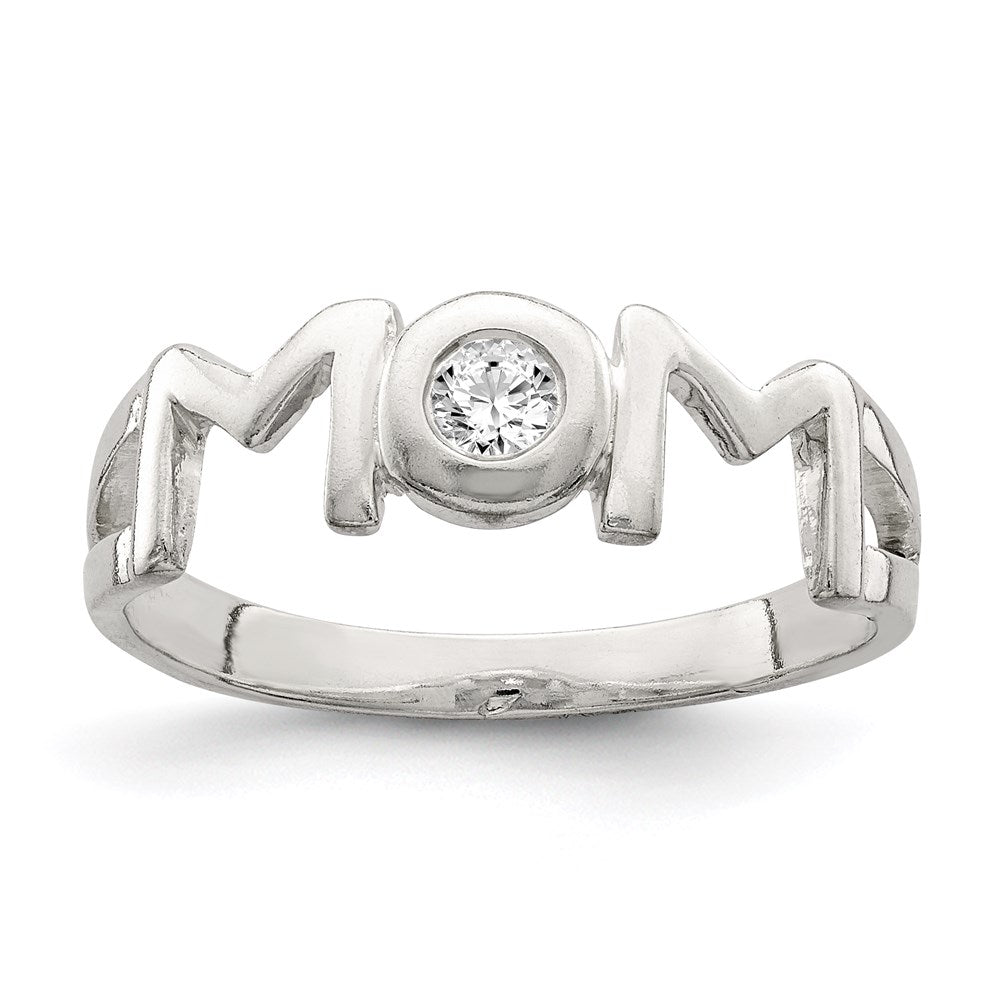Sterlingsilber & Zirkonia Poliert Mama Ring