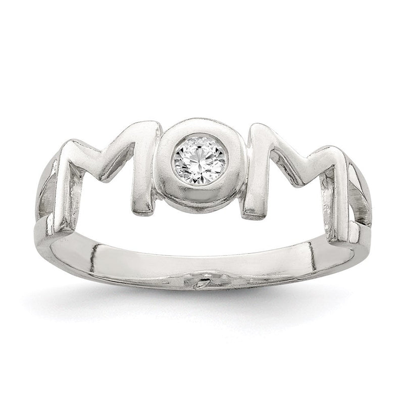 Sterlingsilber & Zirkonia Poliert Mama Ring