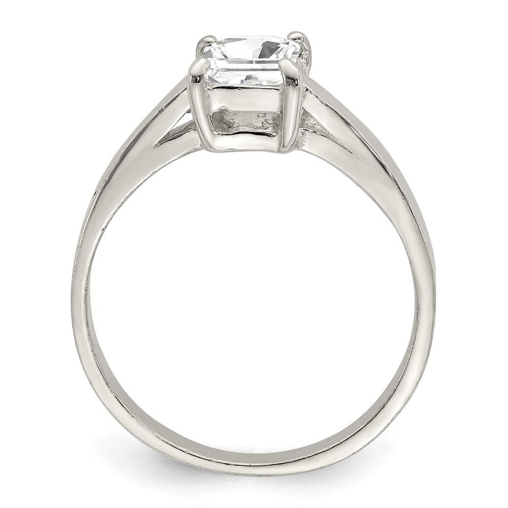 Sterlingsilber Solitär Smaragd Zirkonia Ring