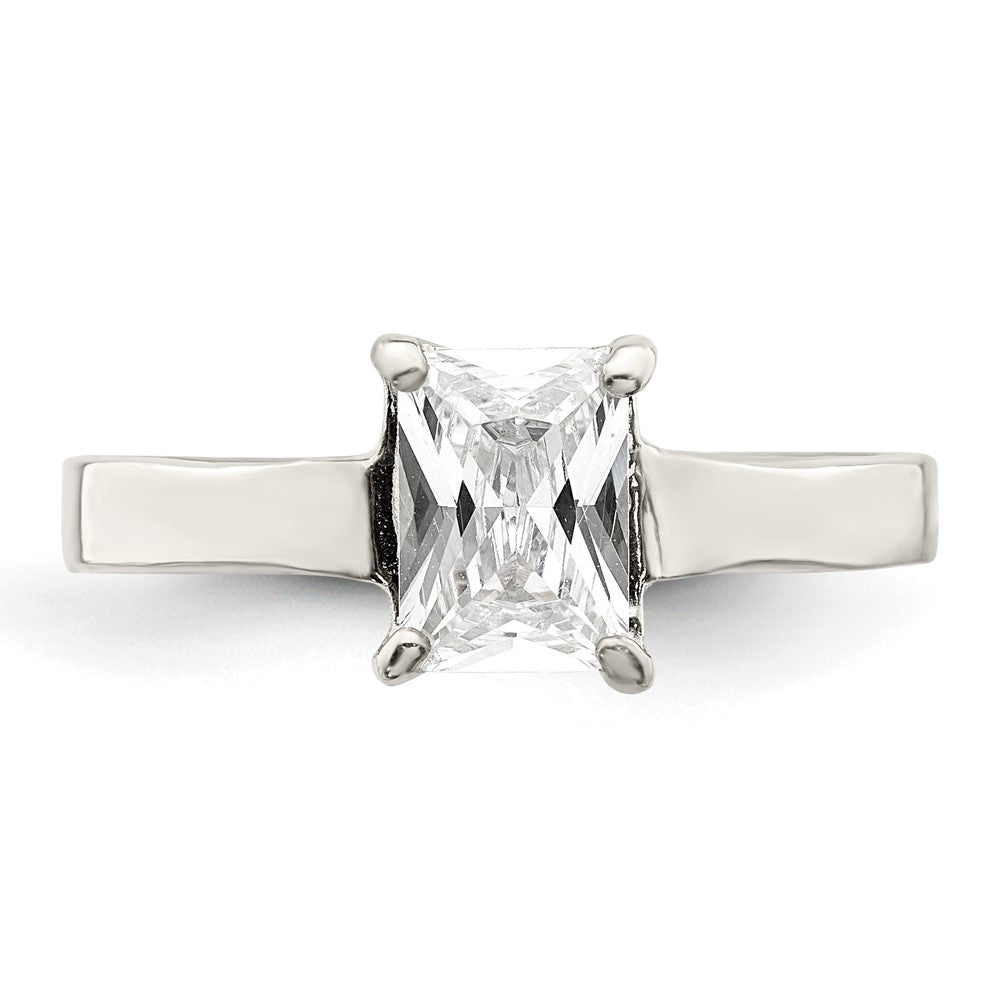 Sterlingsilber Solitär Smaragd Zirkonia Ring