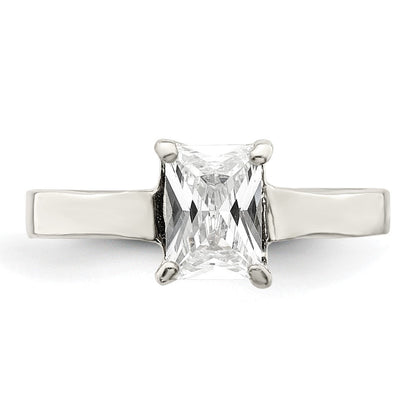 Sterlingsilber Solitär Smaragd Zirkonia Ring