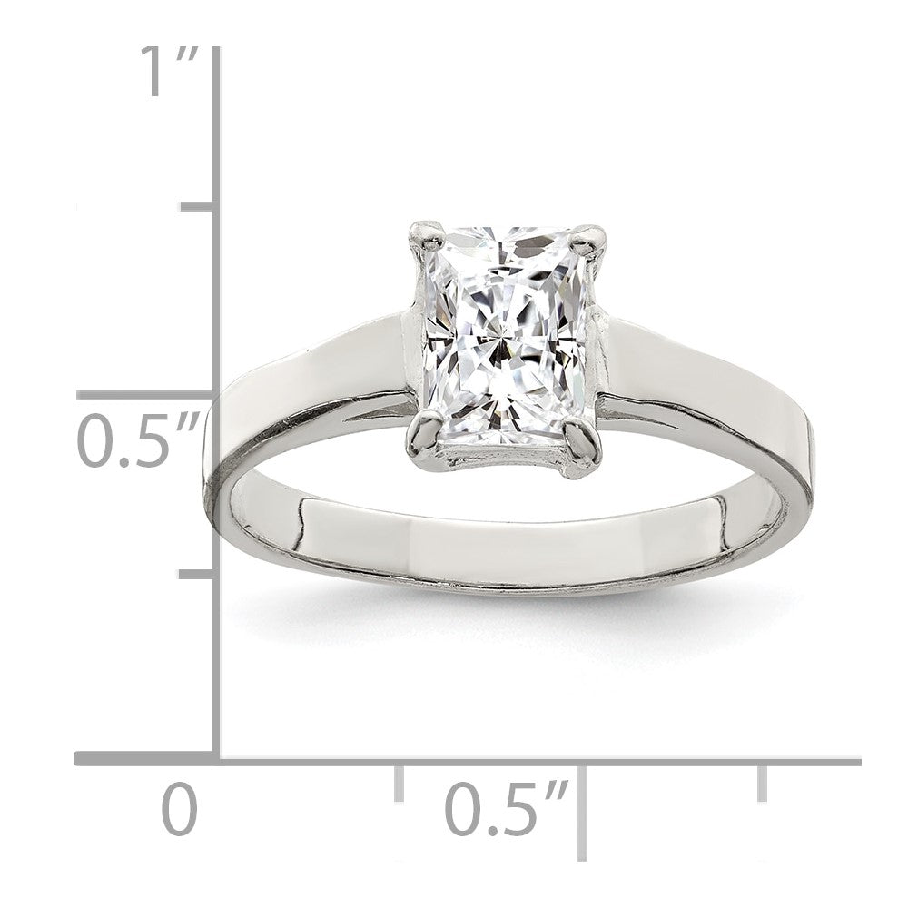 Sterlingsilber Solitär Smaragd Zirkonia Ring