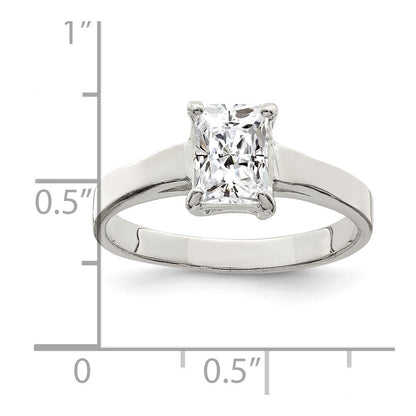 Sterlingsilber Solitär Smaragd Zirkonia Ring