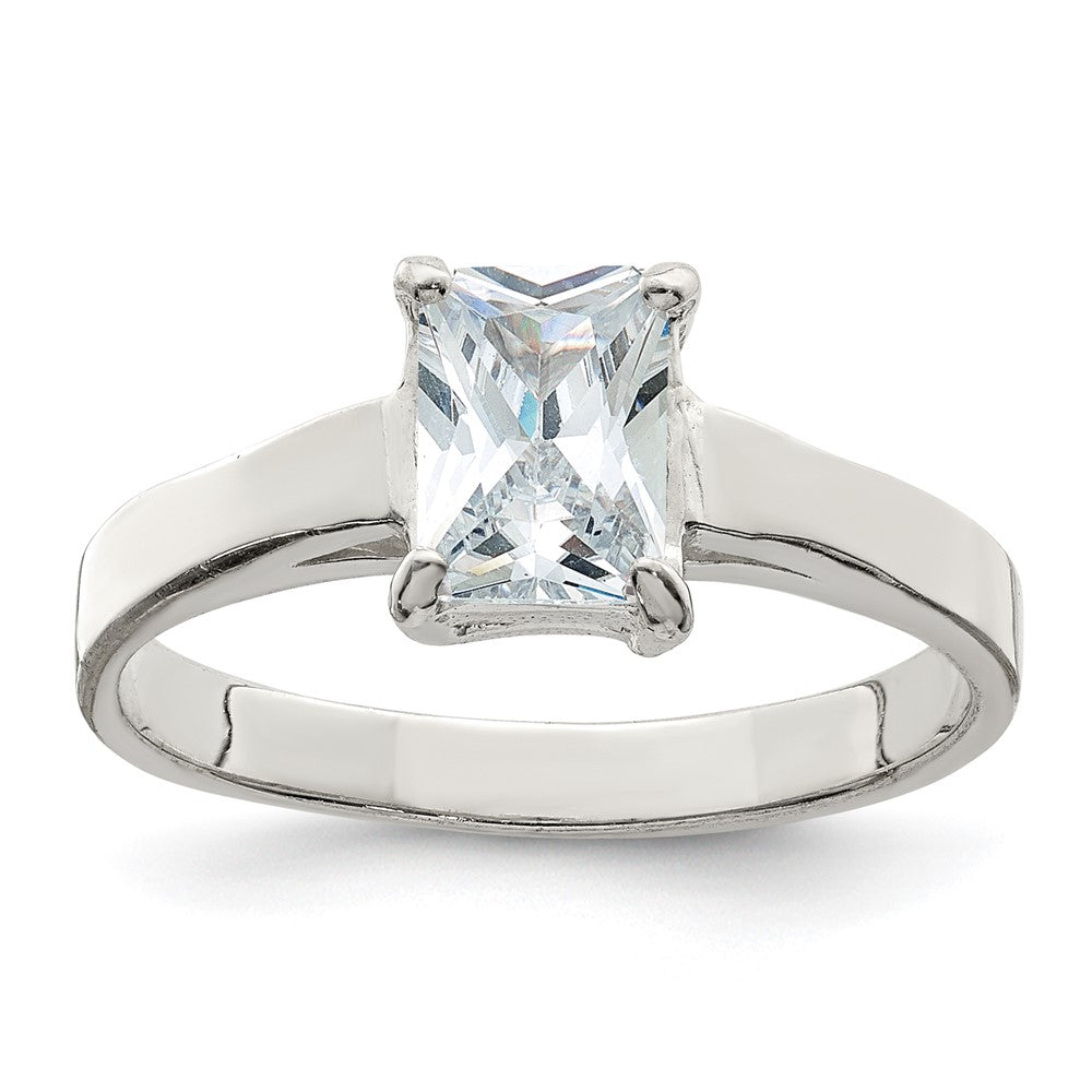 Sterlingsilber Solitär Smaragd Zirkonia Ring