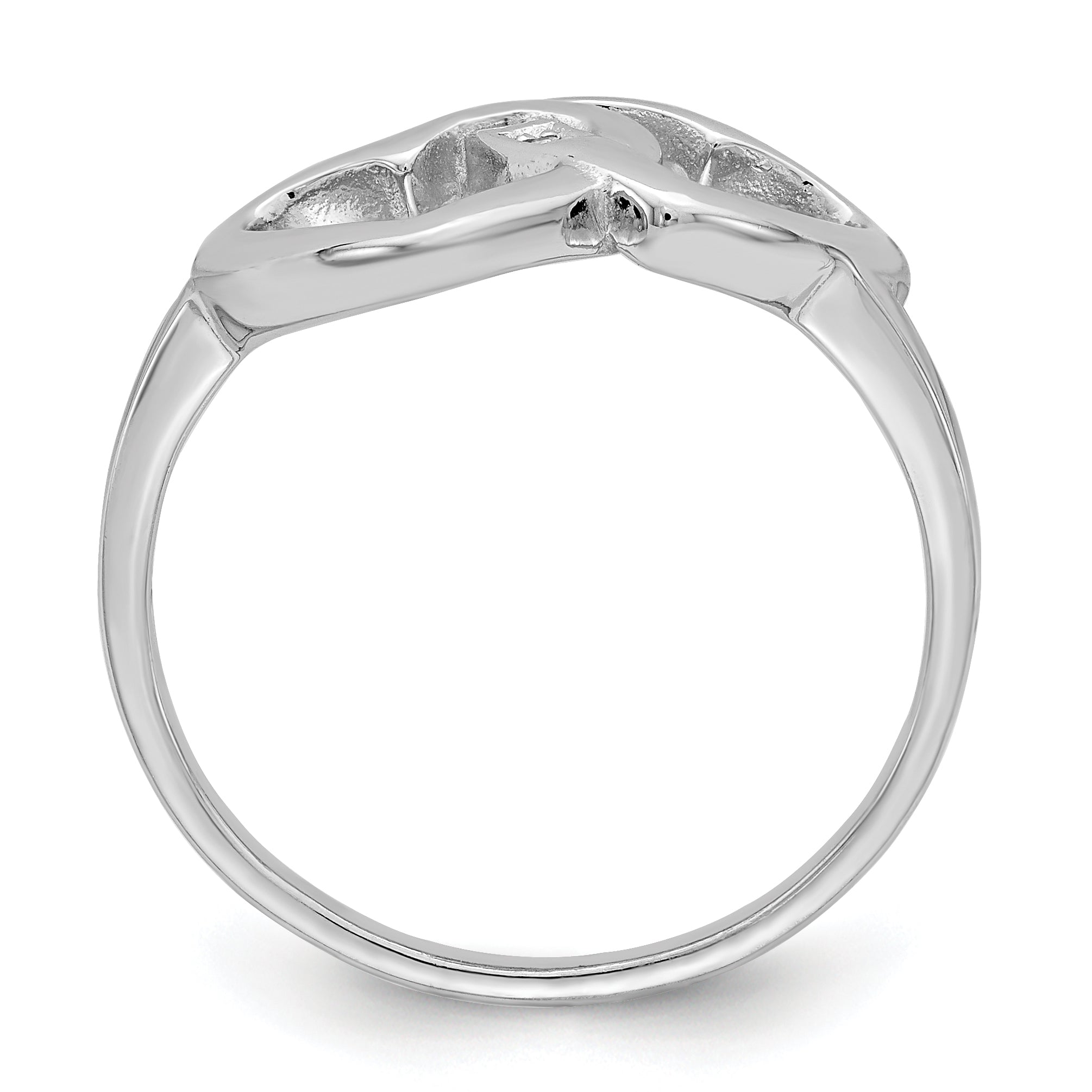 Sterlingsilber Rhodiniert Diamant Akzente Intertwined Herz Ring