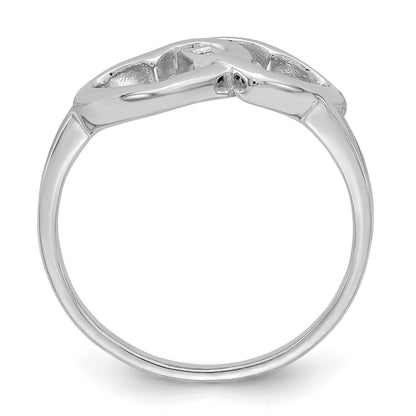 Sterlingsilber Rhodiniert Diamant Akzente Intertwined Herz Ring