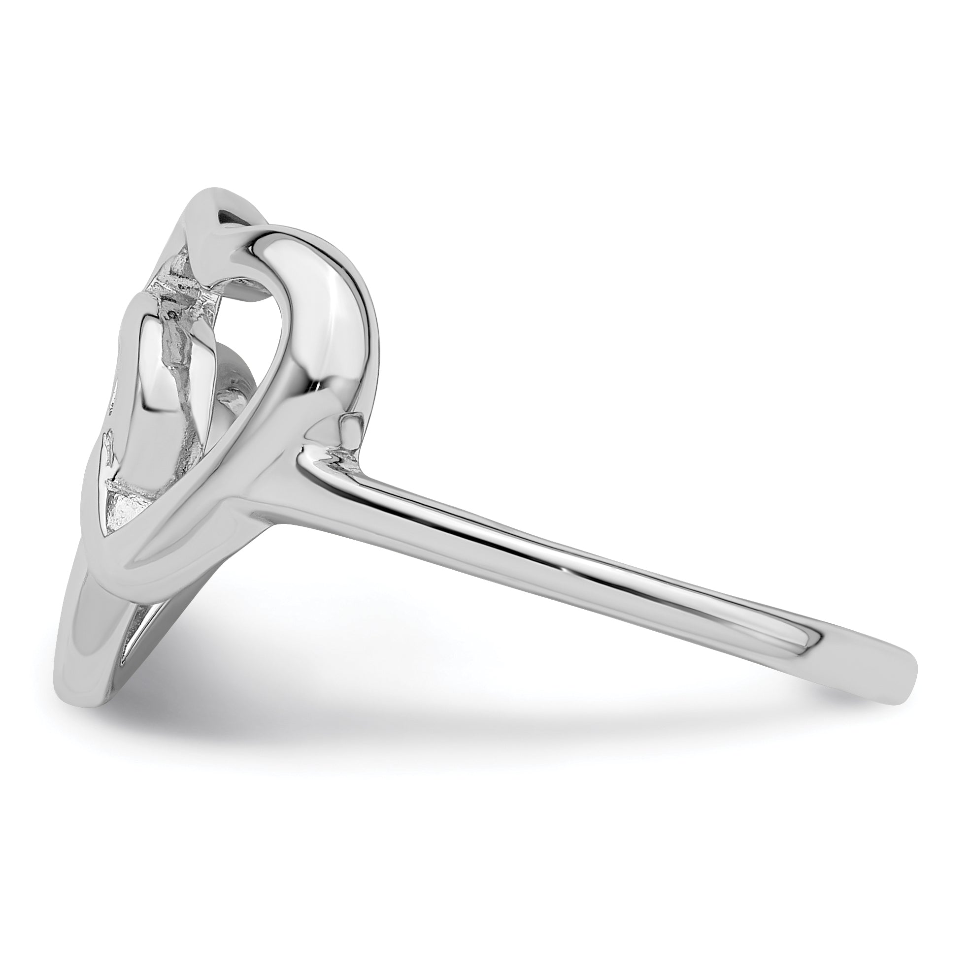 Sterlingsilber Rhodiniert Diamant Akzente Intertwined Herz Ring