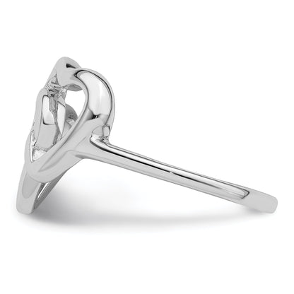 Sterlingsilber Rhodiniert Diamant Akzente Intertwined Herz Ring