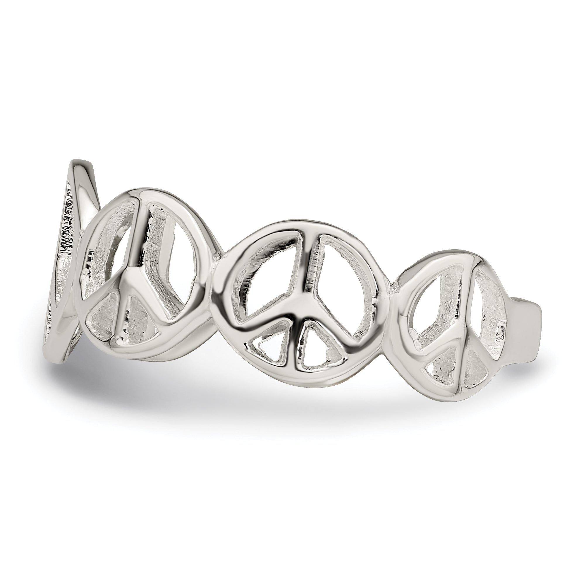 Sterlingsilber Poliert Frieden Ring