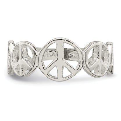 Sterlingsilber Poliert Frieden Ring