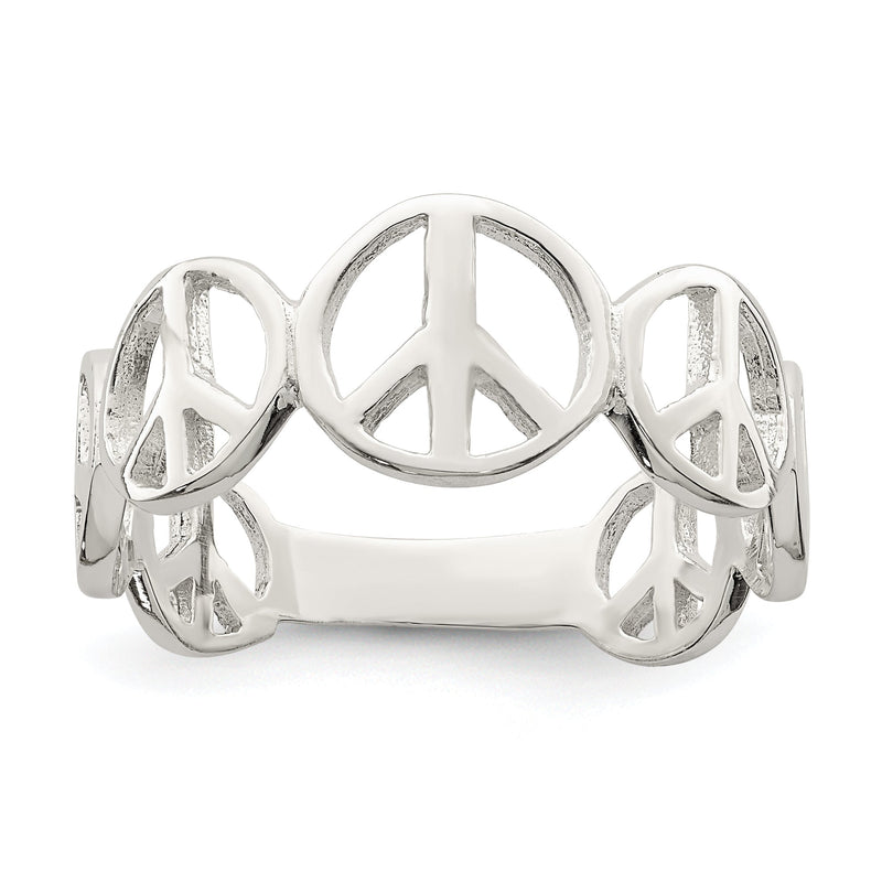 Sterlingsilber Poliert Frieden Ring