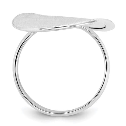 Sterlingsilber Satiniert & Poliert Fantasie Oval Ring