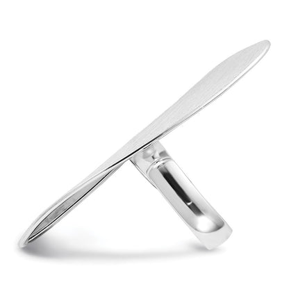 Sterlingsilber Satiniert & Poliert Fantasie Oval Ring