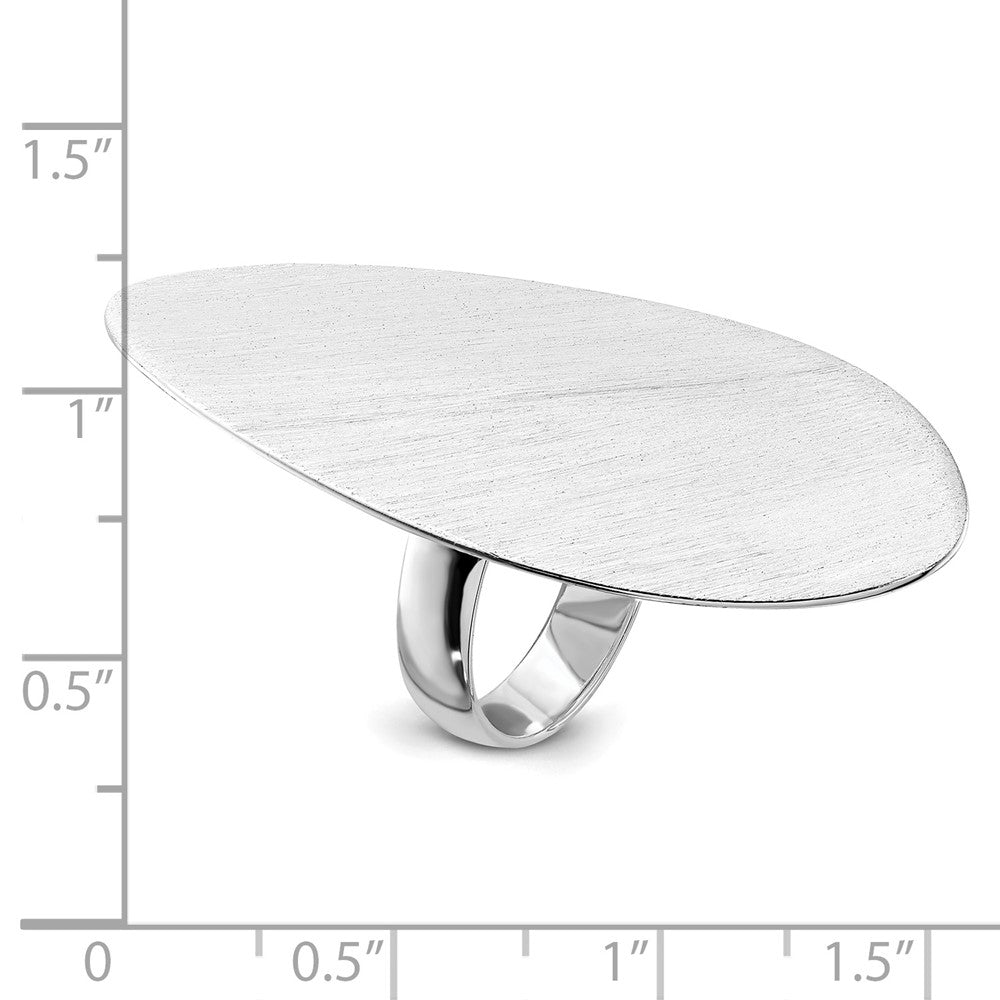 Sterlingsilber Satiniert & Poliert Fantasie Oval Ring
