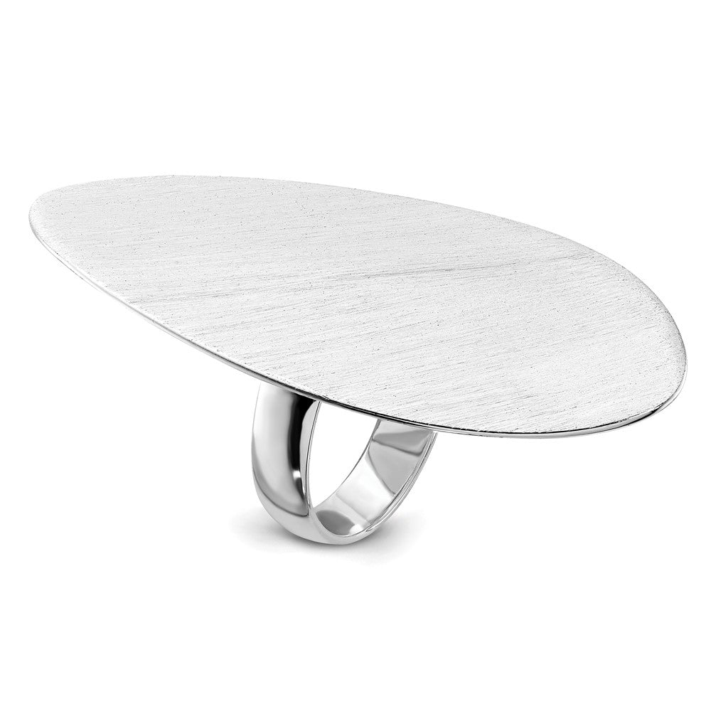 Sterlingsilber Satiniert & Poliert Fantasie Oval Ring