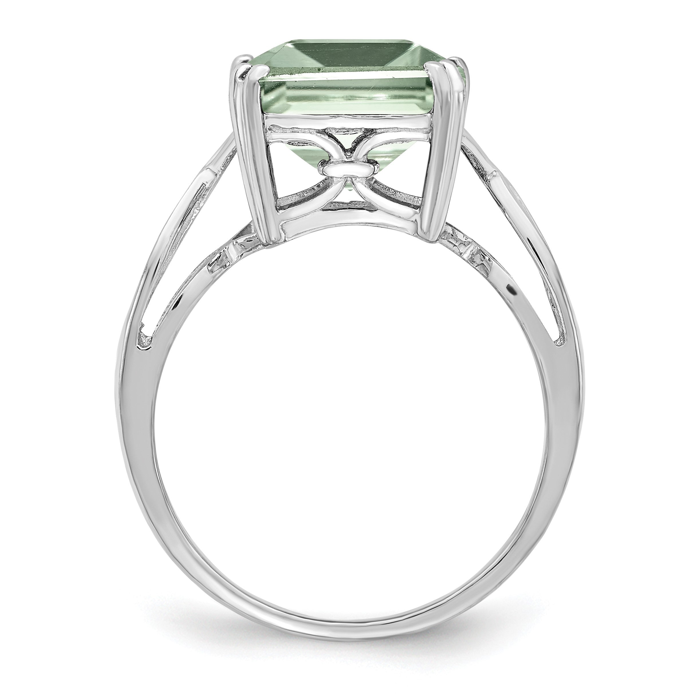 Sterlingsilber Rhodium Grün Quarz Ring