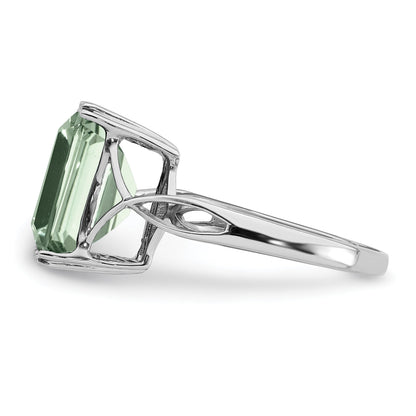 Sterlingsilber Rhodium Grün Quarz Ring
