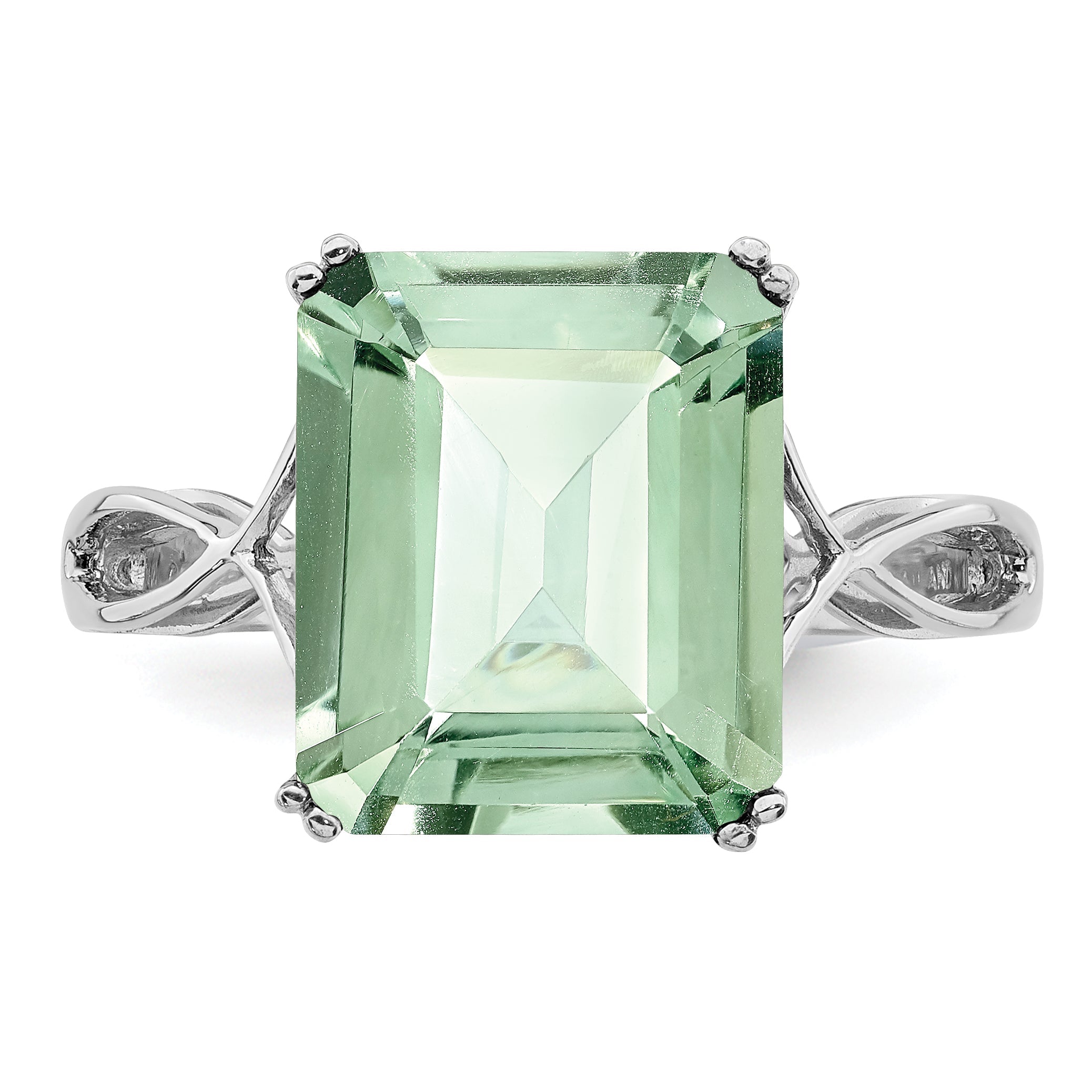 Sterlingsilber Rhodium Grün Quarz Ring