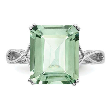 Sterlingsilber Rhodium Grün Quarz Ring