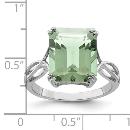 Sterlingsilber Rhodium Grün Quarz Ring