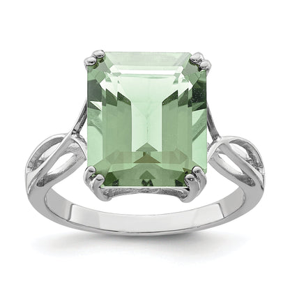 Sterlingsilber Rhodium Grün Quarz Ring