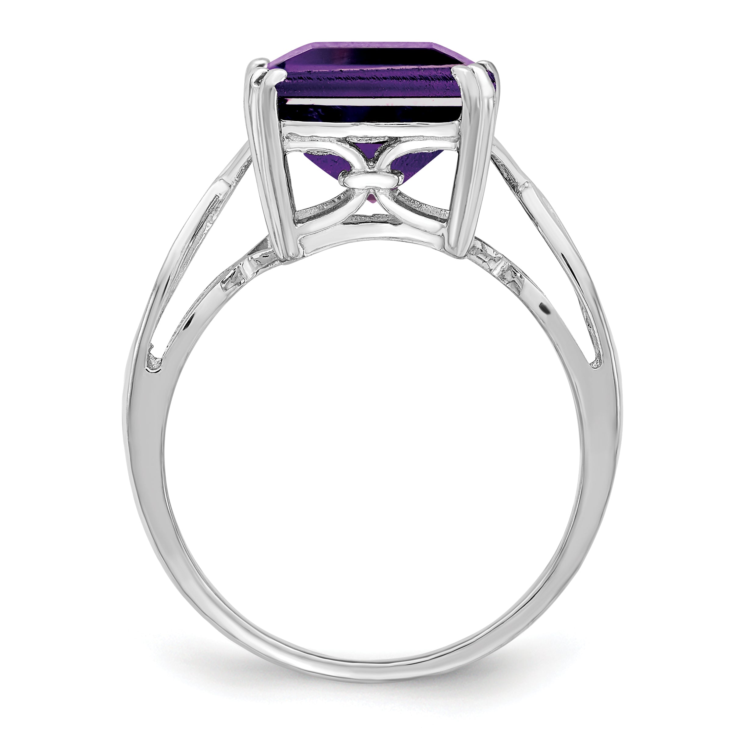 Sterlingsilber Rhodiniert Amethyst Ring
