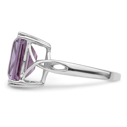 Sterlingsilber Rhodiniert Amethyst Ring