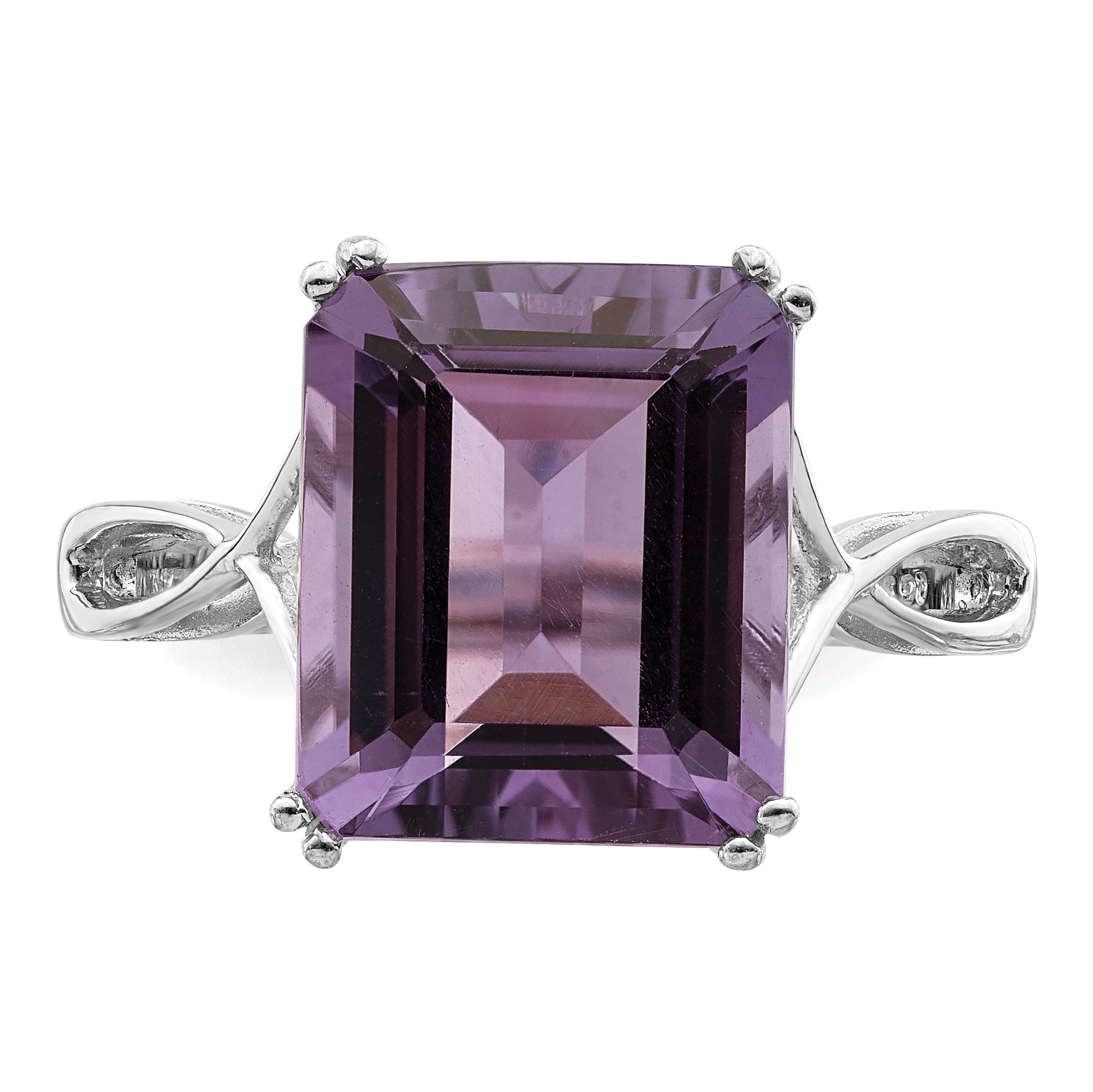 Sterlingsilber Rhodiniert Amethyst Ring