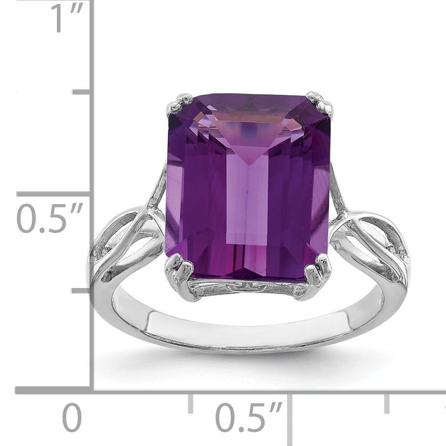 Sterlingsilber Rhodiniert Amethyst Ring