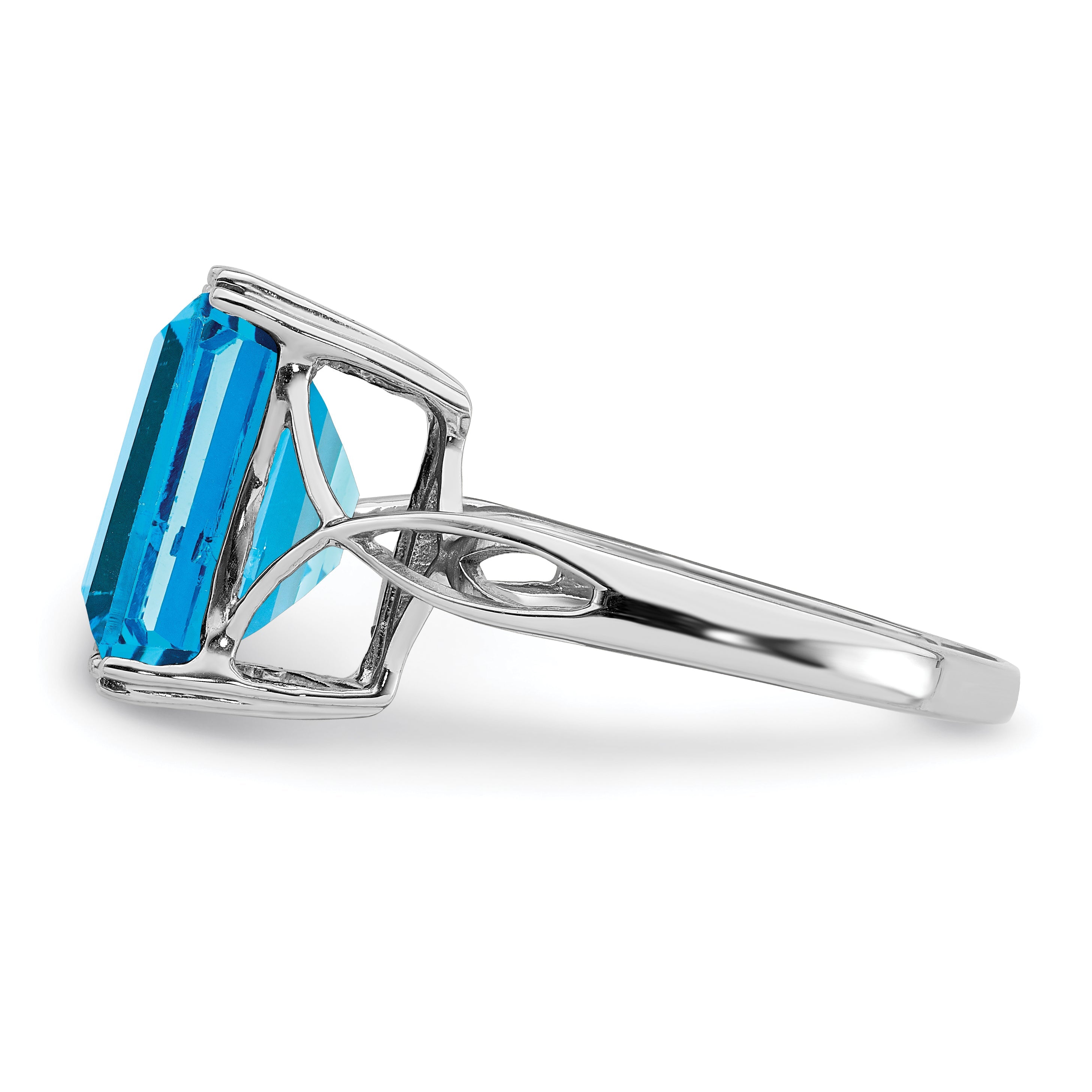 Sterlingsilber Rhodium Blautopas Ring