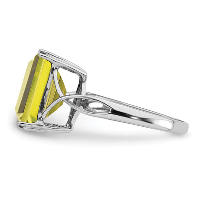 Sterlingsilber Rhodium Zitrone Quarz Ring