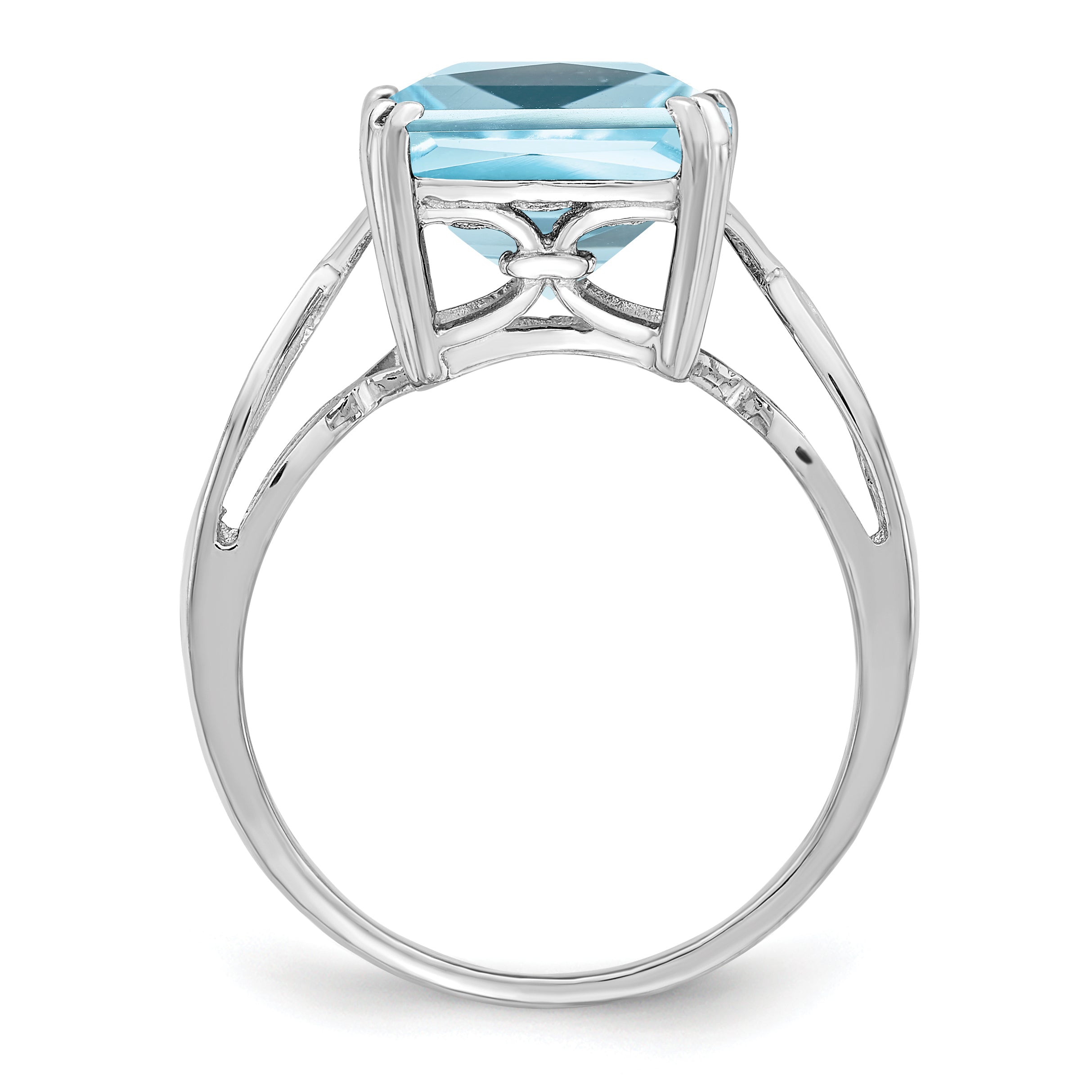 Sterlingsilber Rhodium Himmel Blautopas Ring