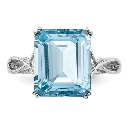 Sterlingsilber Rhodium Himmel Blautopas Ring
