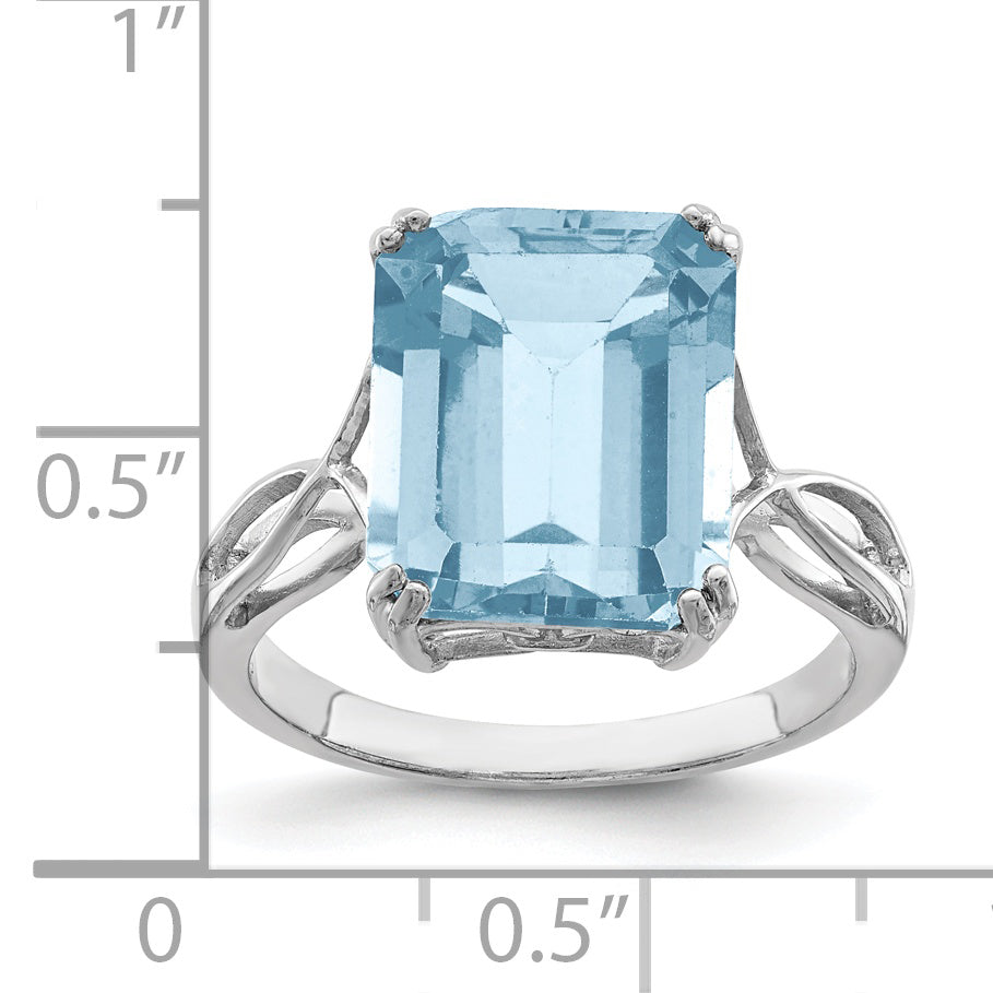 Sterlingsilber Rhodium Himmel Blautopas Ring
