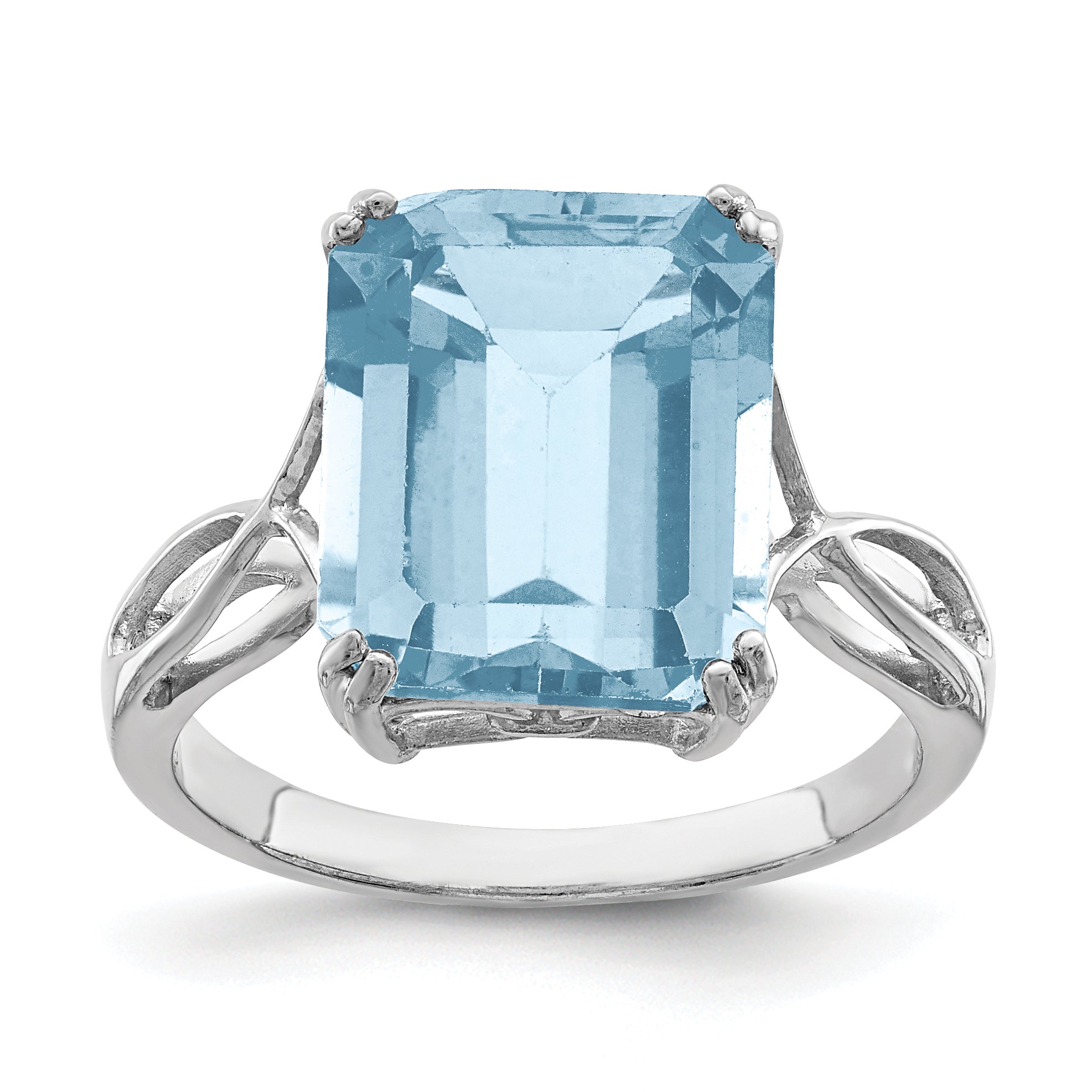 Sterlingsilber Rhodium Himmel Blautopas Ring