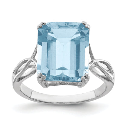 Sterlingsilber Rhodium Himmel Blautopas Ring