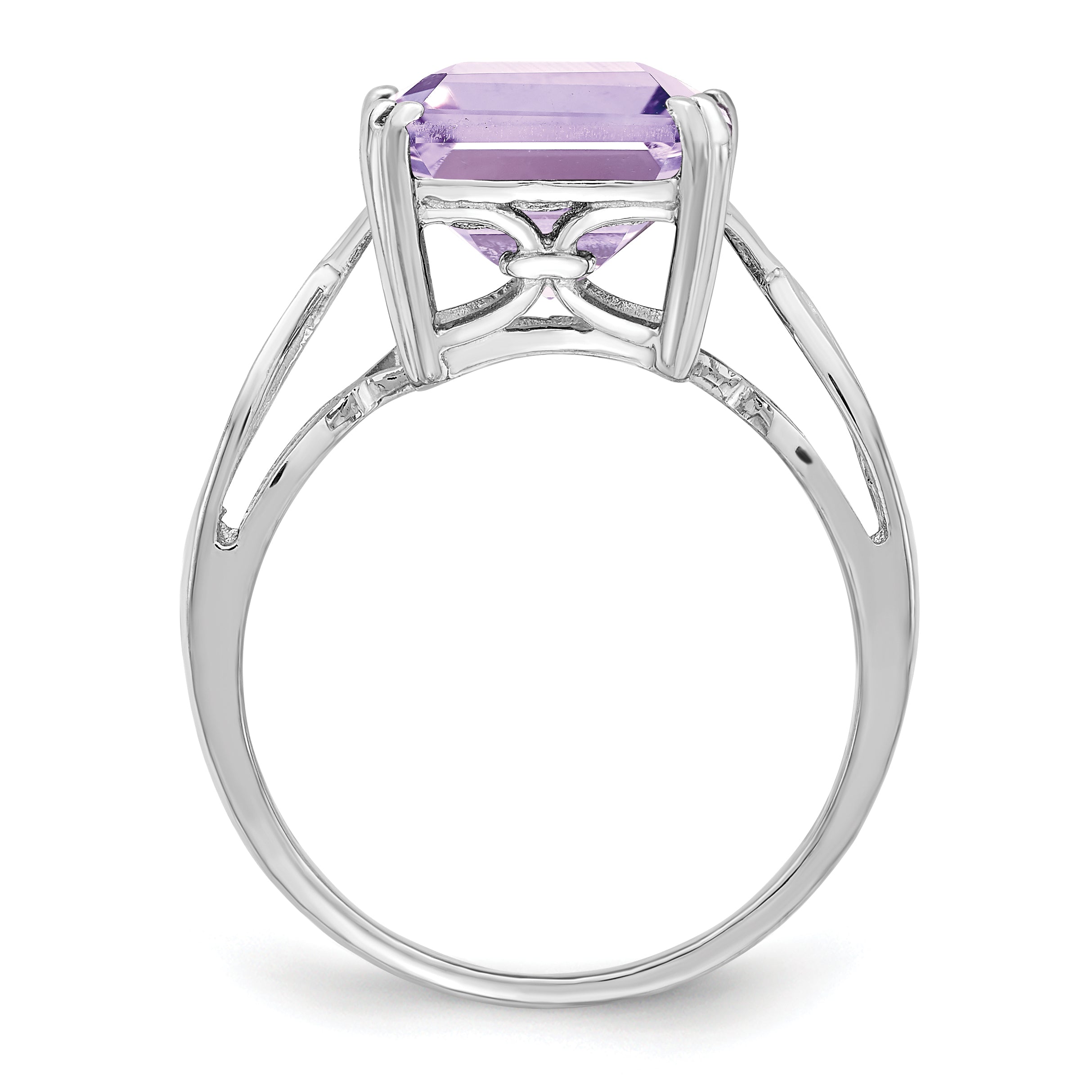 Sterlingsilber Rhodium Rosa Quarz Ring