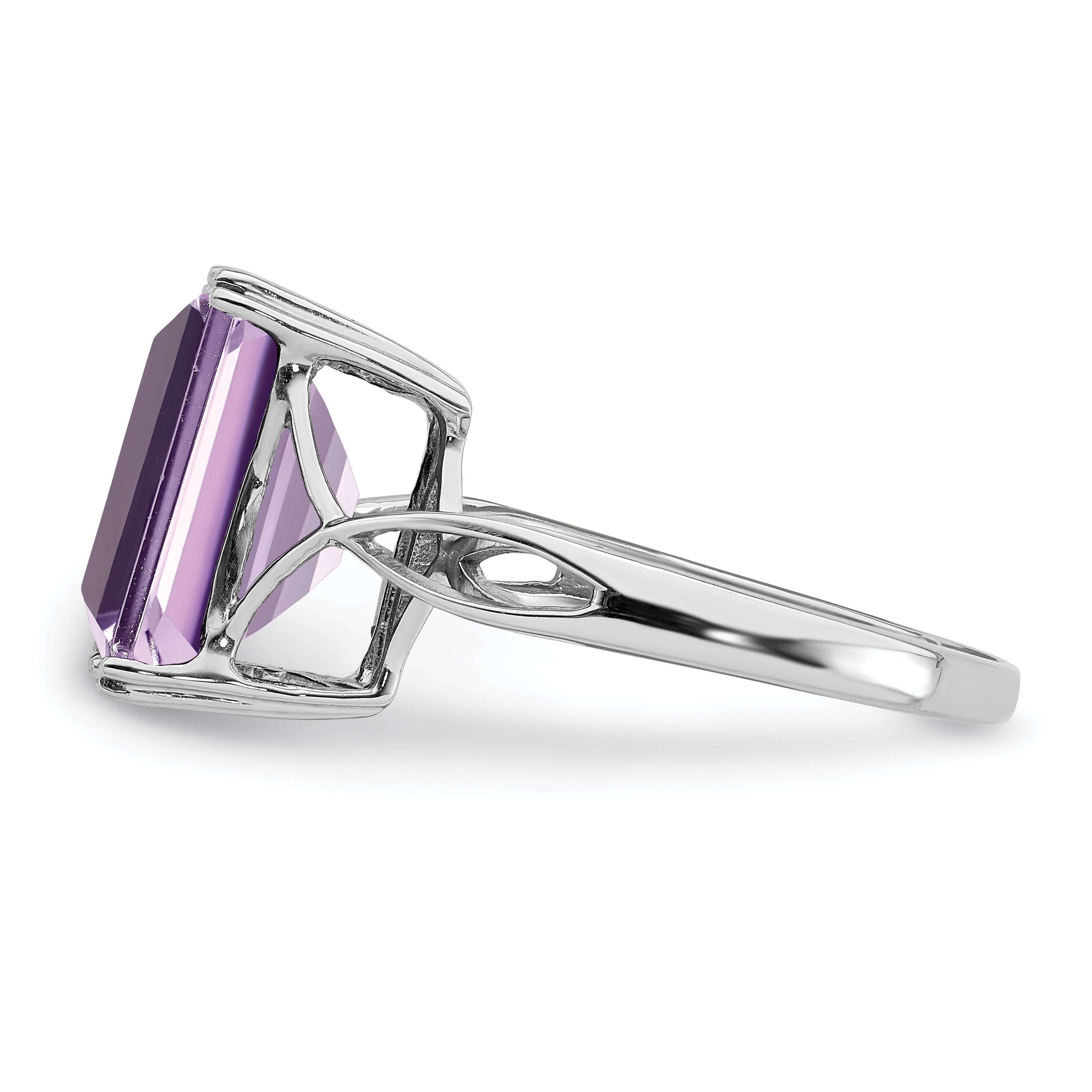 Sterlingsilber Rhodium Rosa Quarz Ring