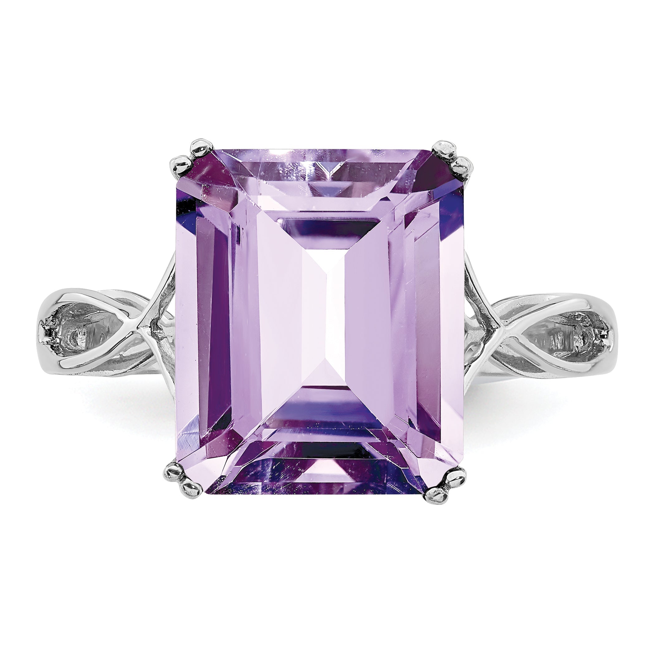 Sterlingsilber Rhodium Rosa Quarz Ring