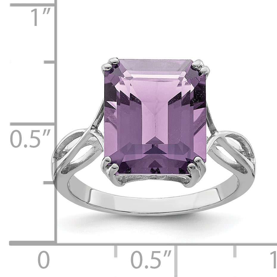 Sterlingsilber Rhodium Rosa Quarz Ring