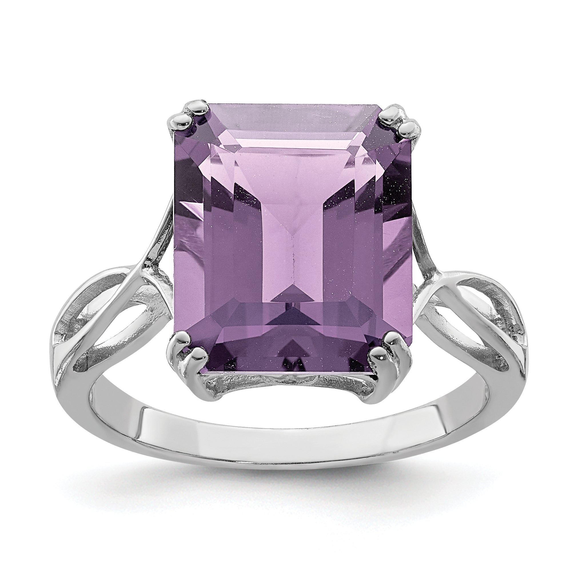 Sterlingsilber Rhodium Rosa Quarz Ring