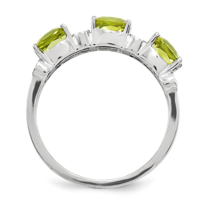 Sterlingsilber Rhodiniert Diamant & Zitrone Quarz Ring